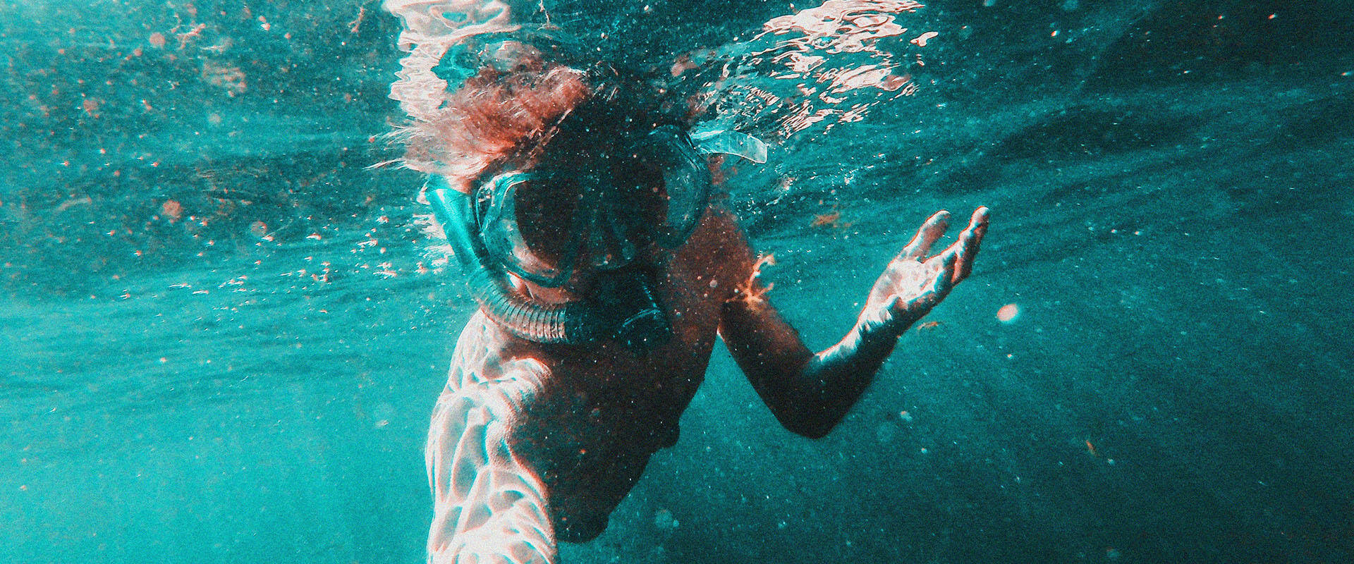 Selfie taken with a waterproof case