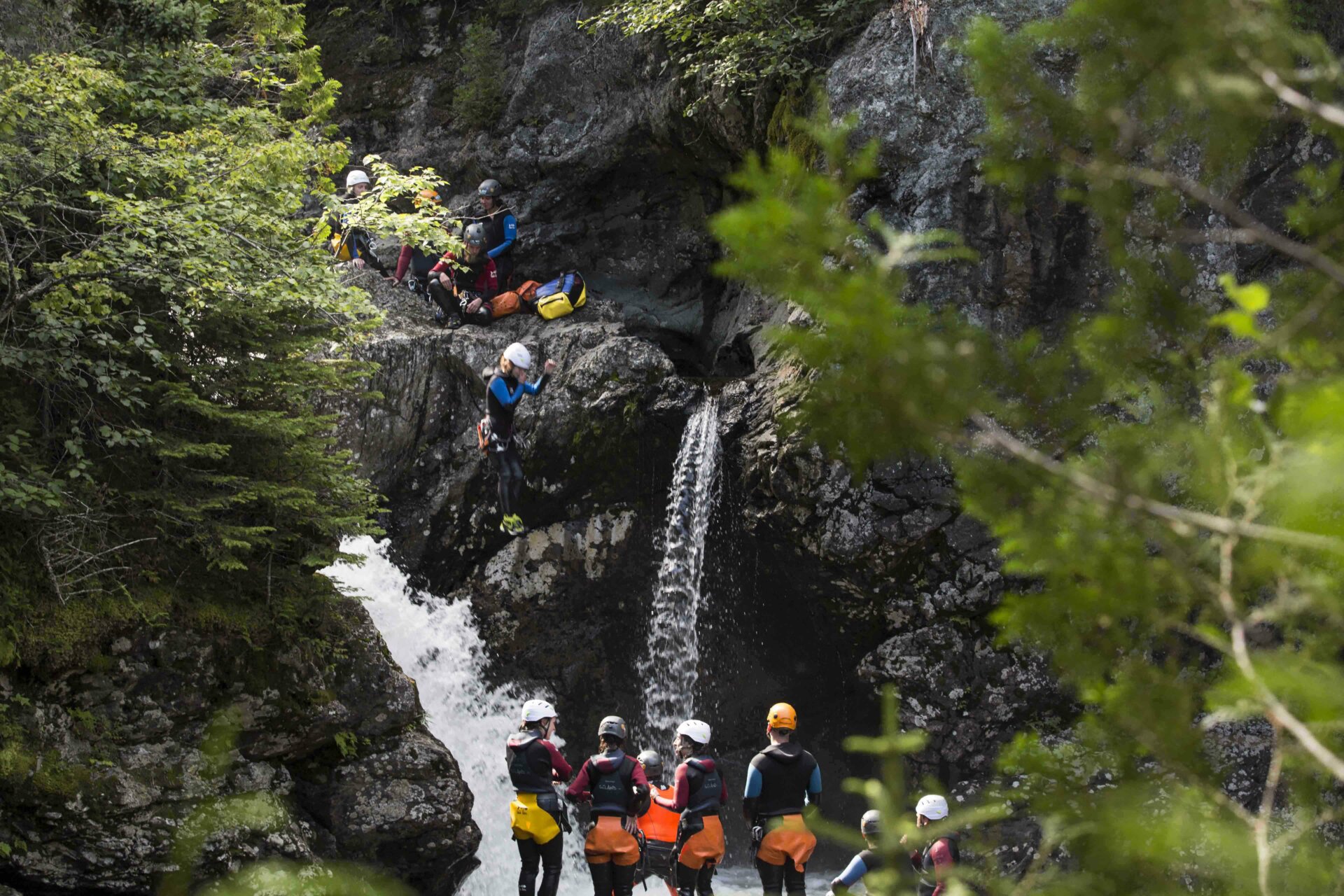 Canyoning during roadtrip in Gaspesie