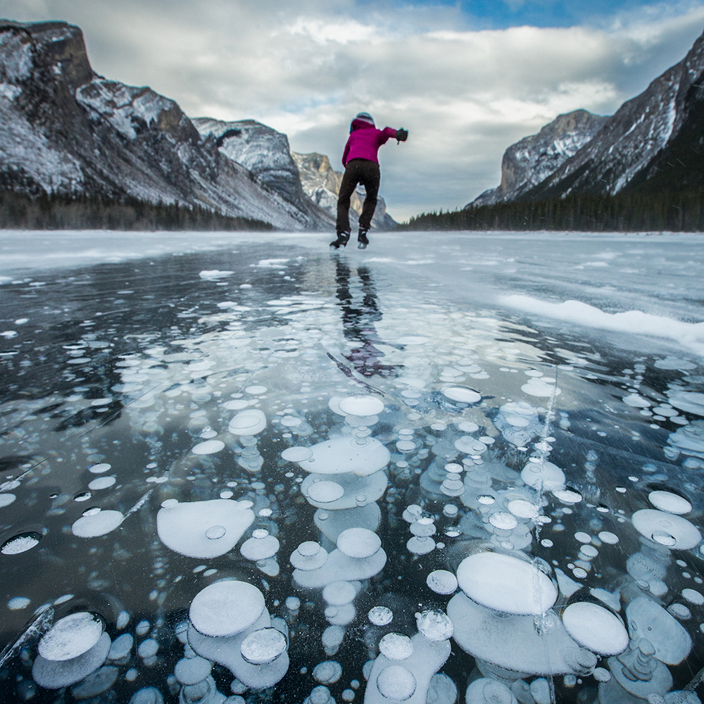 Chasing Wild Ice Skating in the Canadian Rockies