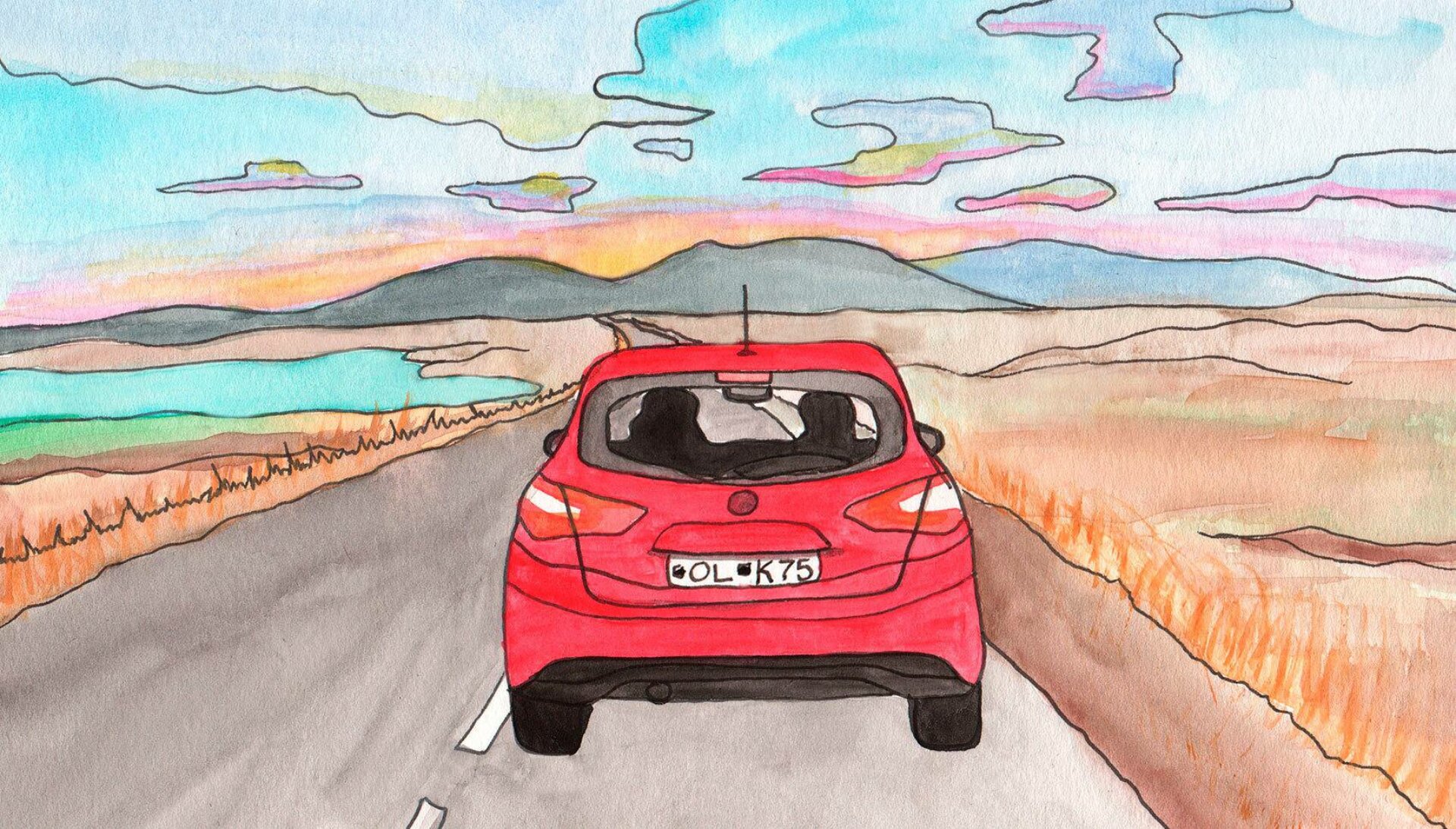 Driving Through Iceland