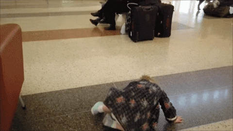 Tired at the airport