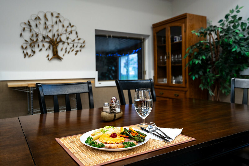 Smoky lake dining area